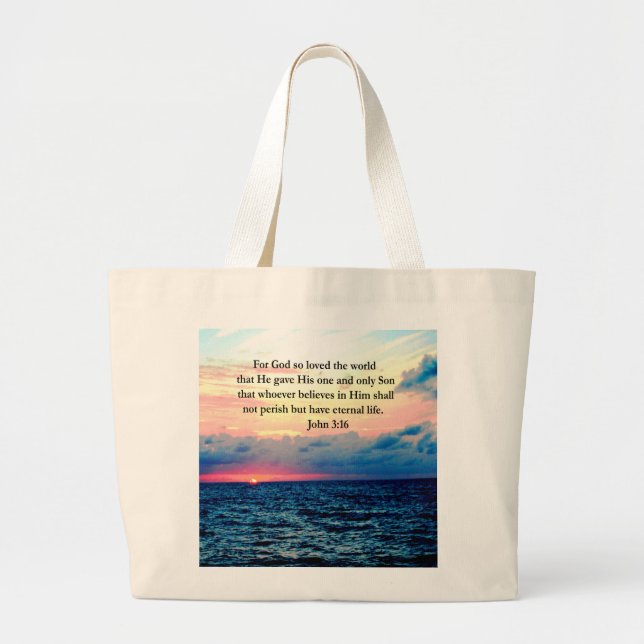 BOLSA TOTE GRANDE FOTO ESPIRITUAL JOHN 3:16 (Frente)