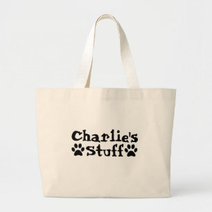 Bolsa Tote Grande Foto & Nome de Pet Personalizado