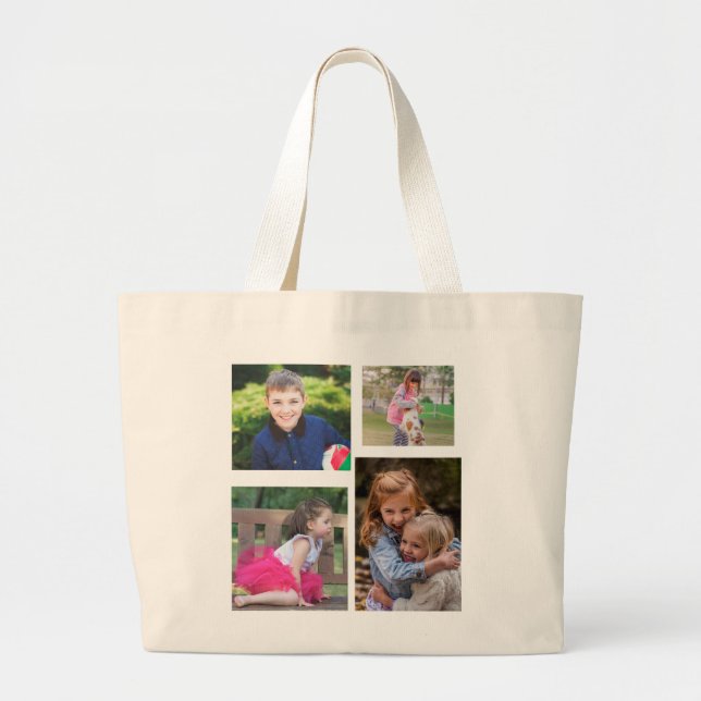 Bolsa Tote Grande Fotografia da família (Frente)