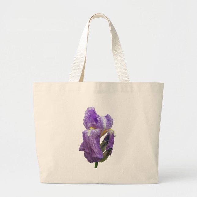 Bolsa Tote Grande Fotografia de Íris Roxo (Frente)