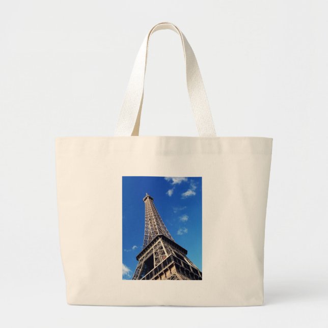 Bolsa Tote Grande Fotografia do Viagem da Torre Eiffel em França (Frente)