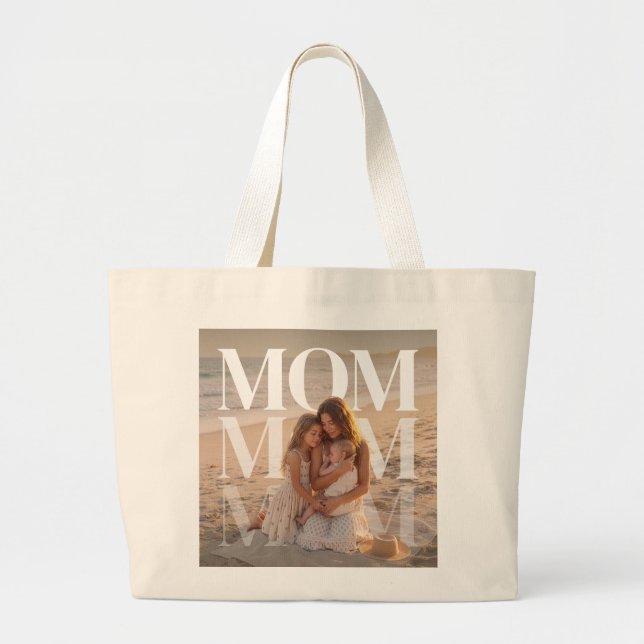 Bolsa Tote Grande FotoPop Mamãe Personalizada (Frente)