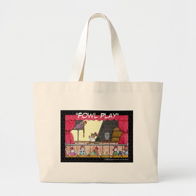 Bolsa Tote Grande Fowl Play Chicken Rapunzel (Frente)