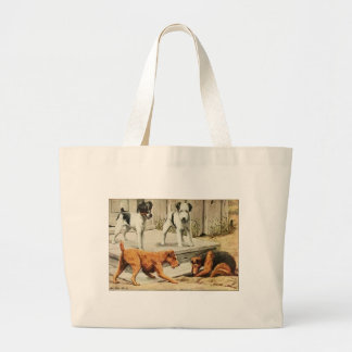 Bolsa Tote Grande Fox do vintage, Fox do fio, Galês, e terrier