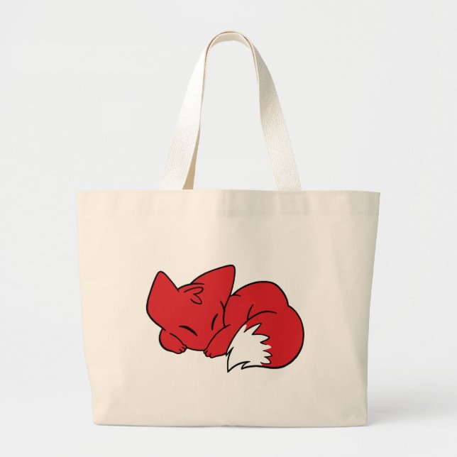 Bolsa Tote Grande Fox ondulado do sono (Frente)