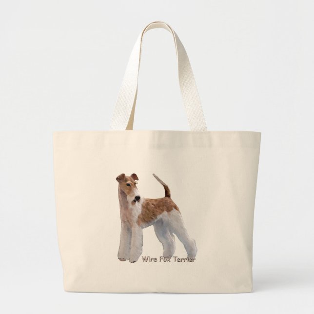 Bolsa Tote Grande Fox Terrier do fio do gengibre (Frente)