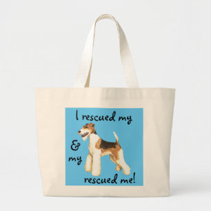 Bolsa Tote Grande Fox Terrier do fio do salvamento