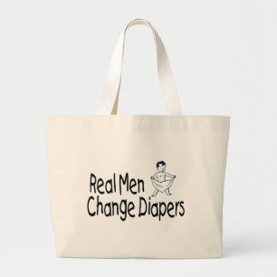 Bolsa Tote Grande Fraldas reais da mudança dos homens