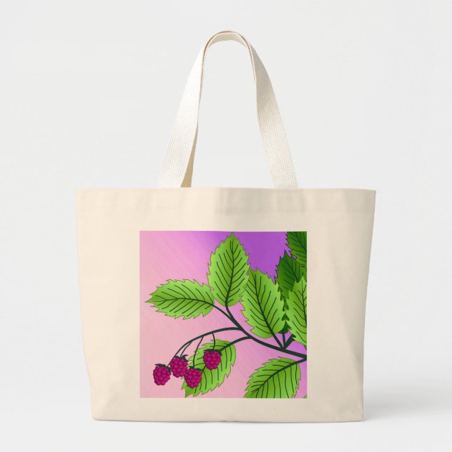 Bolsa Tote Grande Framboesas num galho (Frente)