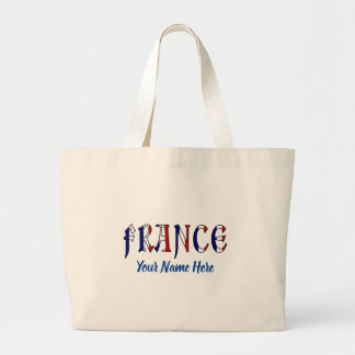 Bolsa Tote Grande França nas Cores de Bandeira Francesas Personaliza