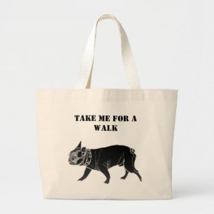 Bolsa Tote Grande Francois o buldogue francês/toma-me para uma