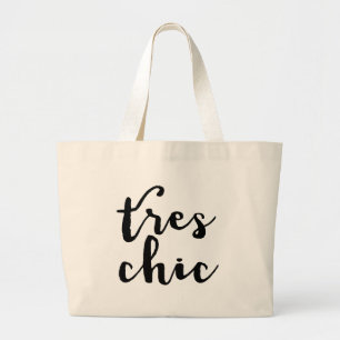 Bolsa Tote Grande Frase francesa chique de Tres