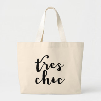 Bolsa Tote Grande Frase francesa chique de Tres