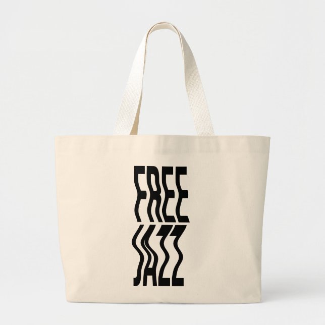 Bolsa Tote Grande Free Jazz typography bold logo  (Frente)