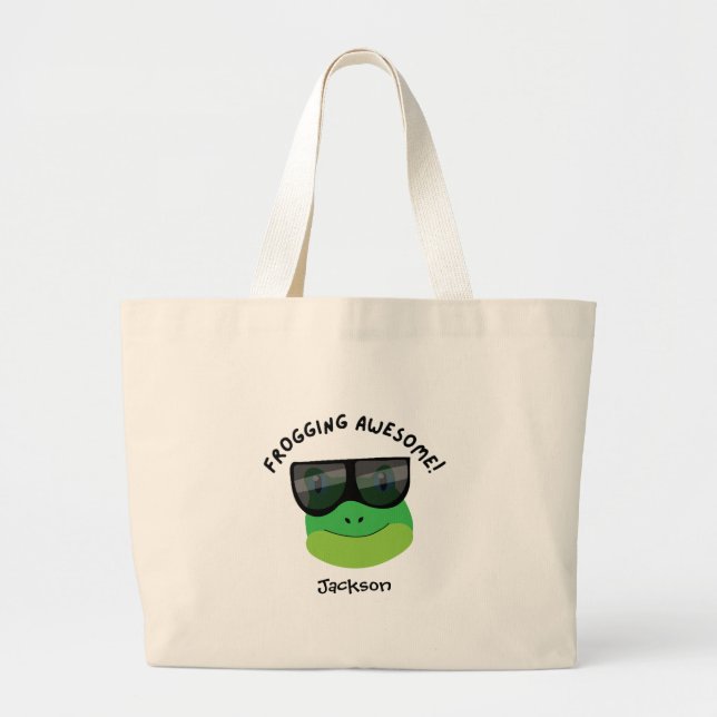 Bolsa Tote Grande Frogging Awesome (Frente)