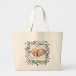 Bolsa Tote Grande Fronteira de Flor Silvestre Foto 