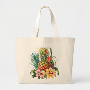 Bolsa Tote Grande Fruta de Abacaxi Tropical