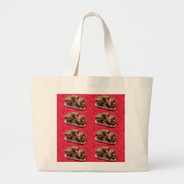 Bolsa Tote Grande Fuja De Chocolate De Cereja Em Uma Placa