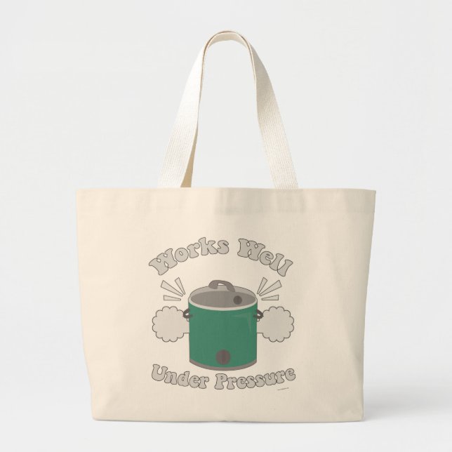 Bolsa Tote Grande Funciona Bem Sob Pressão, Slogan Lenta De Slogan (Frente)
