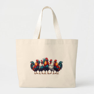 Bolsa Tote Grande Funny Rooster Tote Bag with Sunglasses