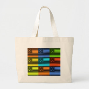 Bolsa Tote Grande Funny USA Flag