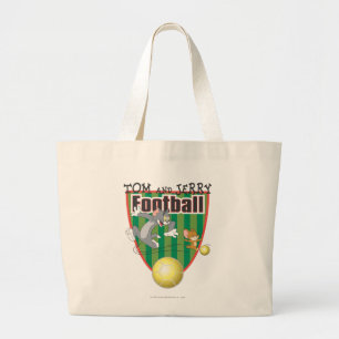 Bolsa Tote Grande Futebol de Tom e de Jerry (futebol) 6