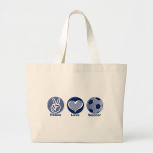 Bolsa Tote Grande Futebol do amor da paz