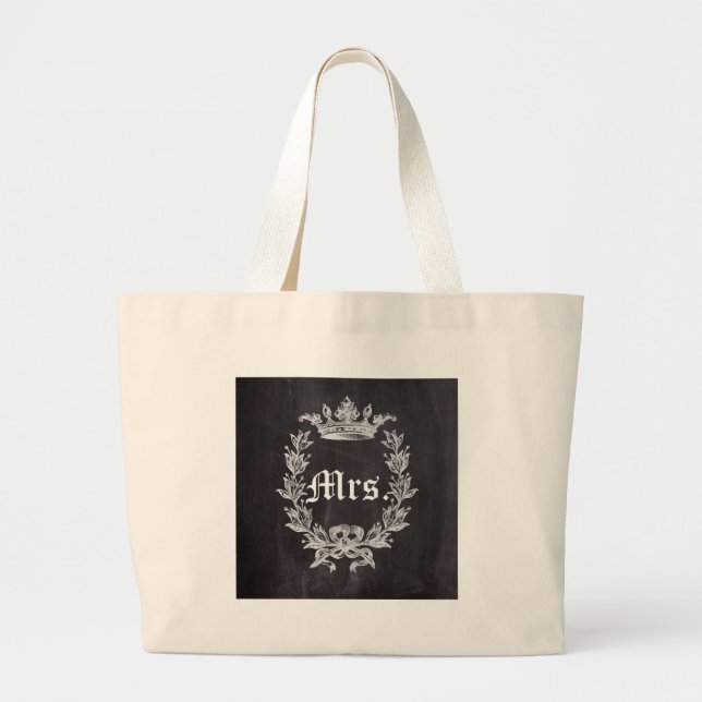 Bolsa Tote Grande Futuro da noiva da lua de mel Sra. (Frente)