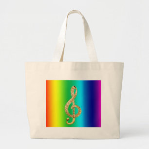 Bolsa Tote Grande G-Clef dos funcionarios do símbolo de música