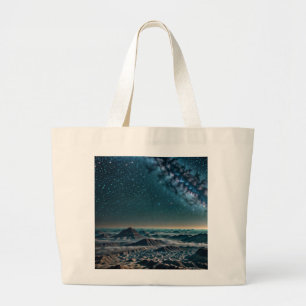 Bolsa Tote Grande Galáxia da Via Láctea Sobre Montanhas do Deserto