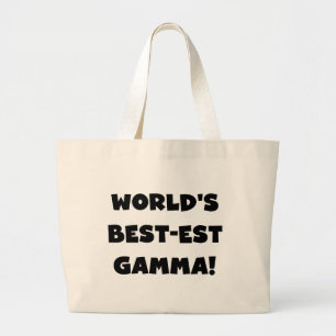 Bolsa Tote Grande Gama do Melhor-est do mundo preto e branco