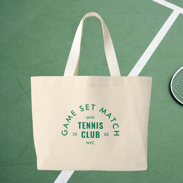 Bolsa Tote Grande Game Set Match Après Tennis Club Custom  (Criador carregado)
