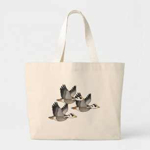 Bolsa Tote Grande Gansos com cabeça de Bar de aves em voo