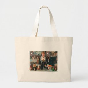 Bolsa Tote Grande Garçom Mal-Humorado Parisiense Manet Um Bar no Fol