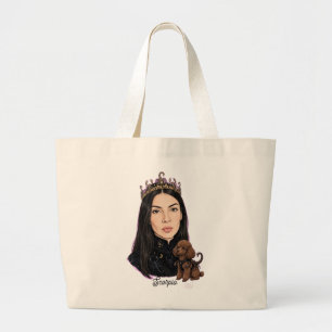 Bolsa Tote Grande Garota de Escorpião com Poodle – Horóscopo Zodiaca