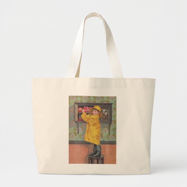 Bolsa Tote Grande Garoto no Raincoat (Frente)