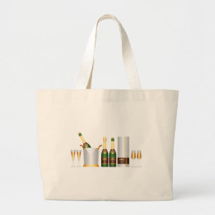 Bolsa Tote Grande garrafas de champanhe