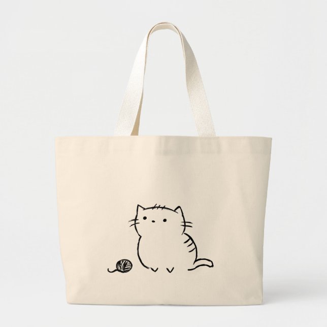 Bolsa Tote Grande Gatinho & fio (Frente)