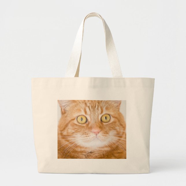 Bolsa Tote Grande Gato alaranjado (Frente)