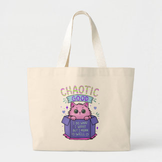 Bolsa Tote Grande Gato Caótico Bom | Faço o que Quero
