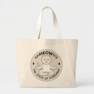 Bolsa Tote Grande Gato de Yoga - Namaste