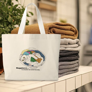 Bolsa Tote Grande Gato do Dia da Lavagem