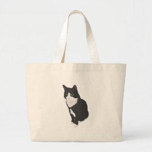 Bolsa Tote Grande Gato do smoking