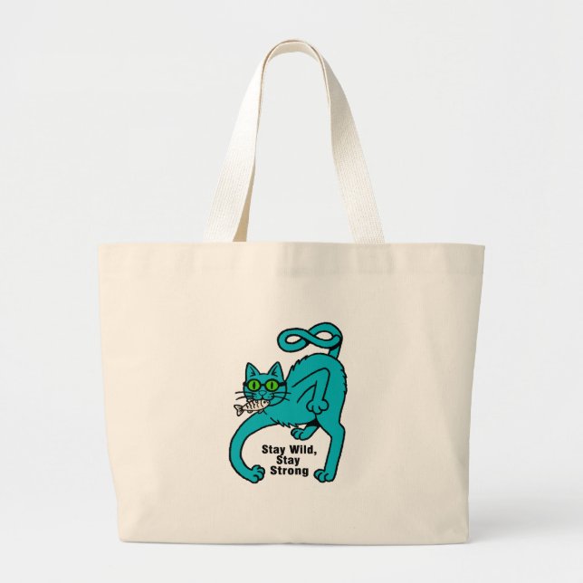 Bolsa Tote Grande Gato Expressivo Excêntrico (Frente)