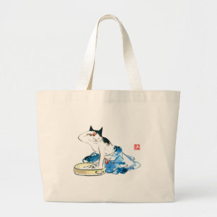 Bolsa Tote Grande Gato japonês Humorístico - Balança II