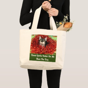Bolsa Tote Grande Gato na barra de ferramentas da Tinsel