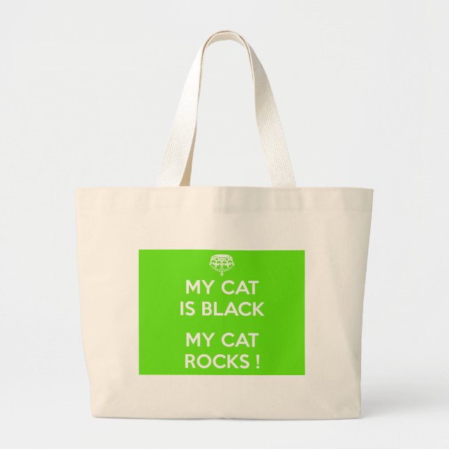 Bolsa Tote Grande Gato negro rocha (Frente)