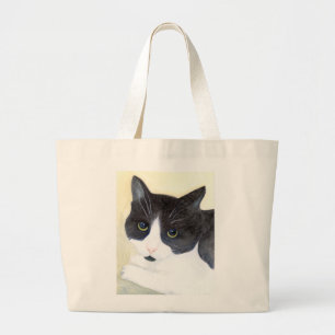 Bolsa Tote Grande Gato Preto e Branco