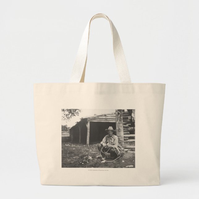 Bolsa Tote Grande Gato que come fora de uma lata de café (Frente)