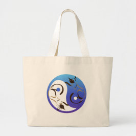 Bolsa Tote Grande Gato Siamese Yin e saco de Yang